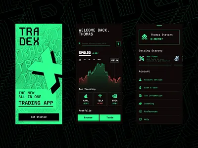 Tradex Retro Trading Platform app crypto design illustration interface investment investment app retro trading trading app ui user experience user interface web3