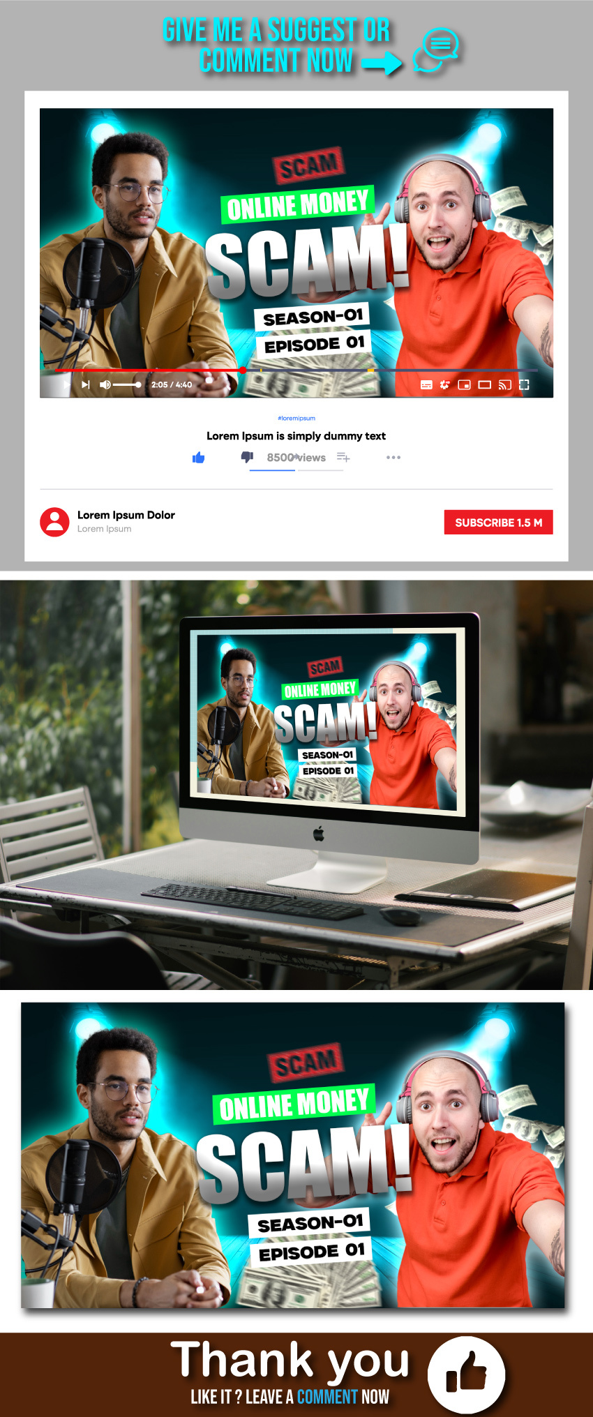 1 of the Best YouTube Thumbnail Design branding design graphic design illustration mockupfile thumbnail design thumbnails youtube youtuber youtubethumbnail