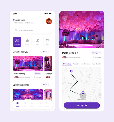 Owambe event app clean figma mobile app owambe ui ui design ux