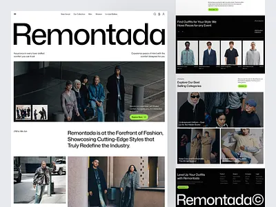 Remontada - E-commerce Landing Page business clean dashboard design e commerce fashion landing page marketing minimalist modern shop style template ui ui kit ux website