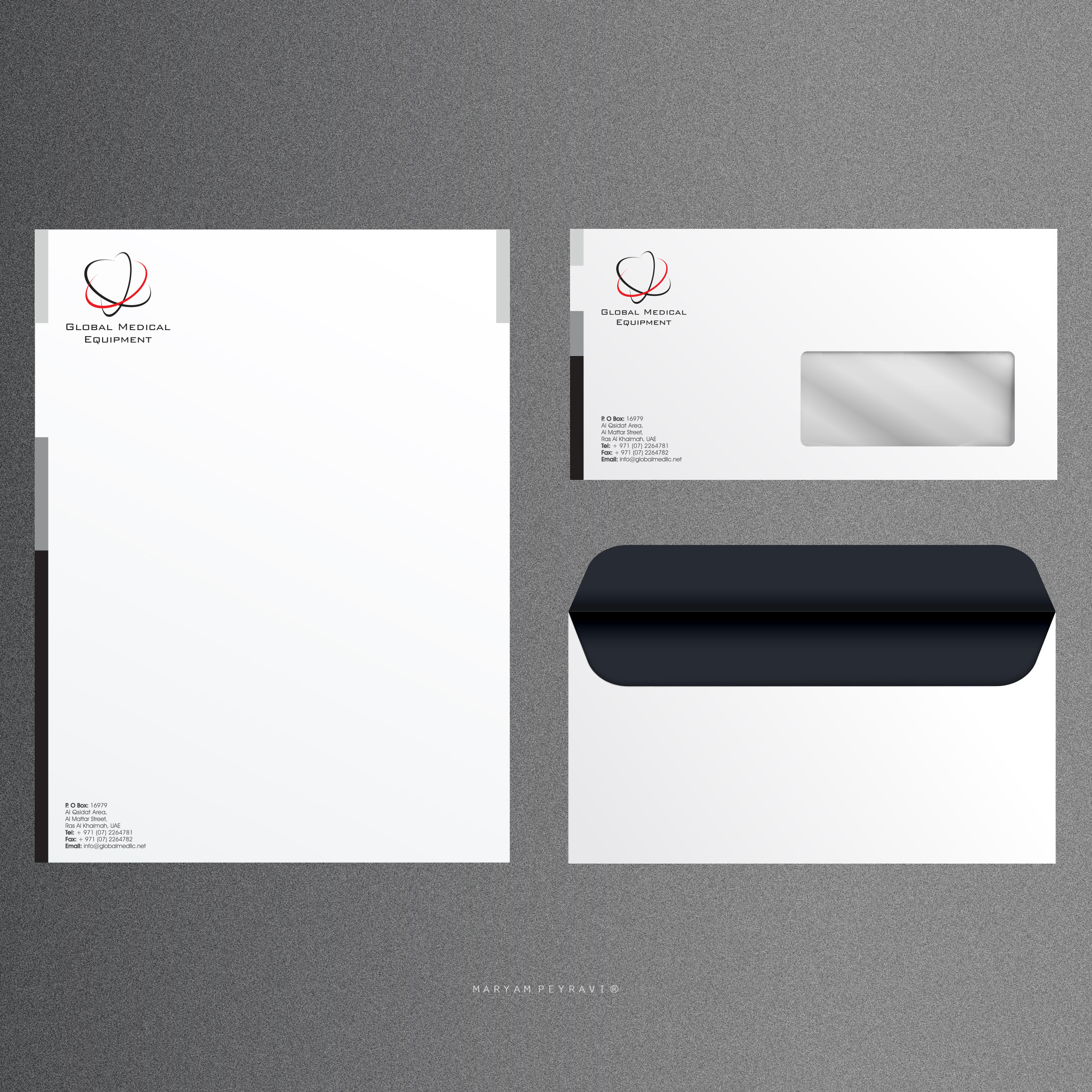 Logo & Stationary branding design graphic designer logo design maryam peyravi medical equipment