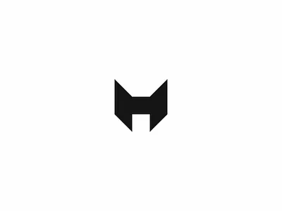 MH monogram minimal logo design black cat design graphic design hm lettermark logo mh minimal minimalist monogram simple simplicity symbol white