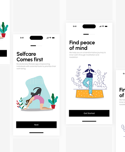 Designed for Inner Peace animation app logo ui vector yoga