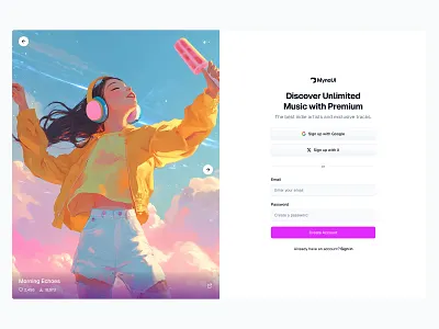 Signup UI 🎶 design login minimal registration saas sign up ui web design