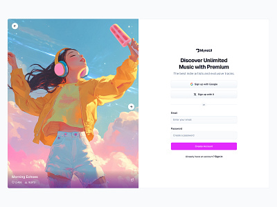 Signup UI 🎶 design login minimal registration saas sign up ui web design