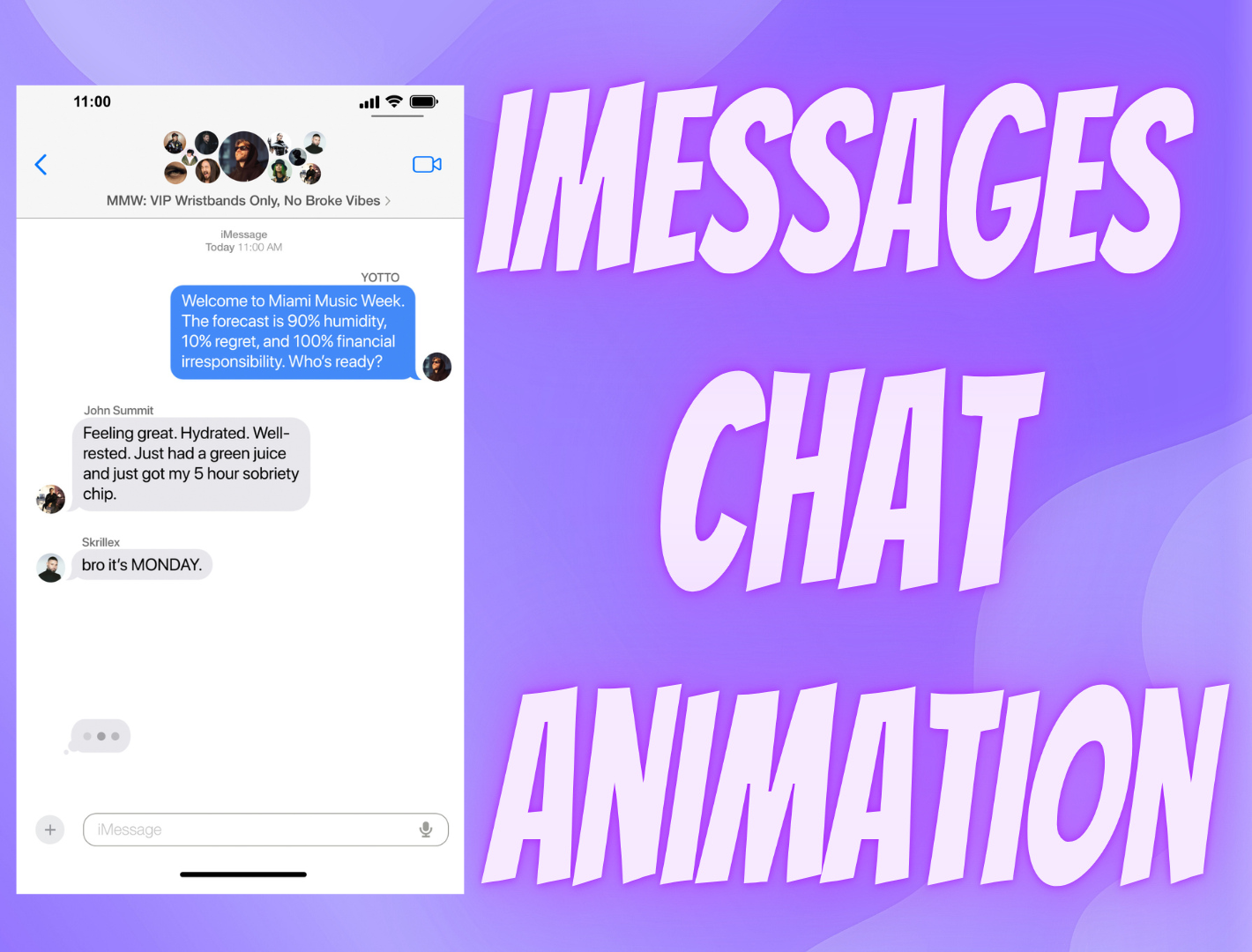 iMessage Group Text Message Chat Animation after effects animation chat imessage motion design motion graphics text message