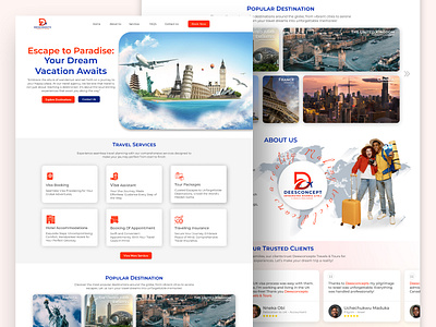 A Travel Agency Website app branding design graphic design illustration logo tarvelagent trvael typography ui ux