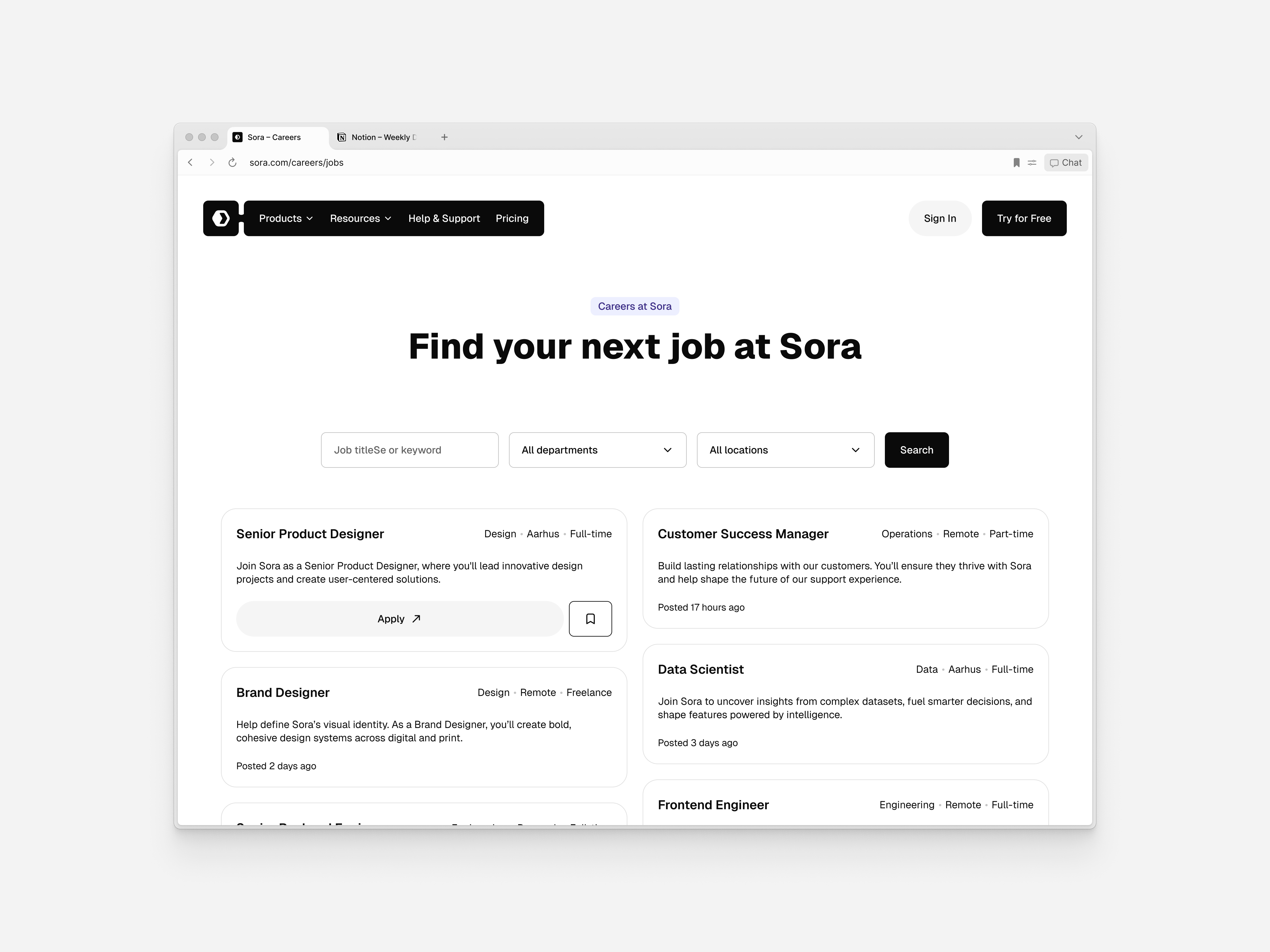 Careers page ai apply card careers clean company page figma job listings jobs minimal product design recruitment roles saas search software ui ux web design