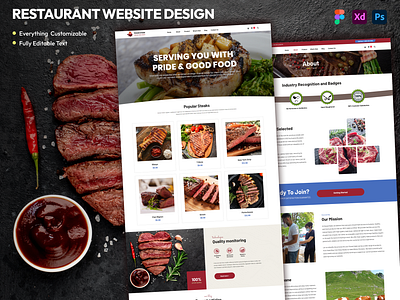 Redesign Resturant Website Houston ecomerce design landing page resturant design ribs t bone ui ux