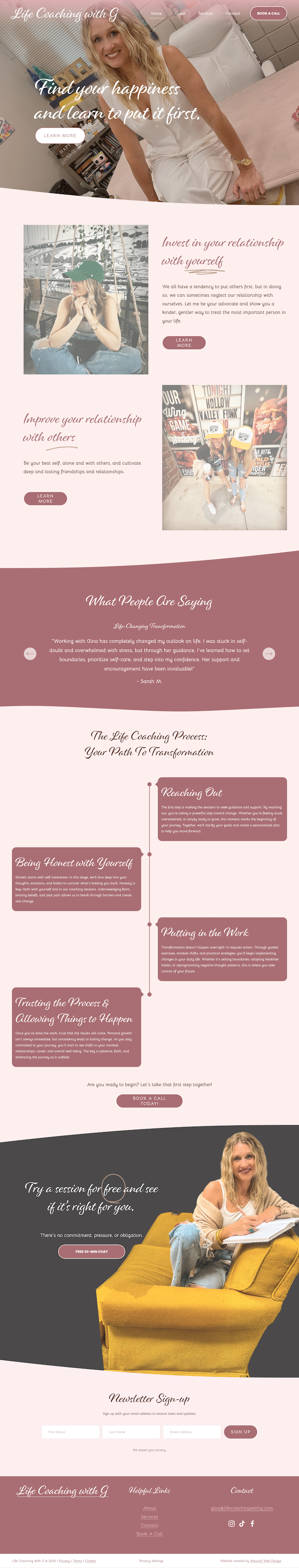 Life Coaching with G coaching css javascript personal development squarespace web design web developer websites