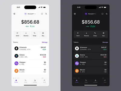 Home Page for a Non-Custodial Wallet blockchain crypto wallet design ui ux web3