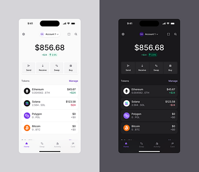 Home Page for a Non-Custodial Wallet blockchain crypto wallet design ui ux web3