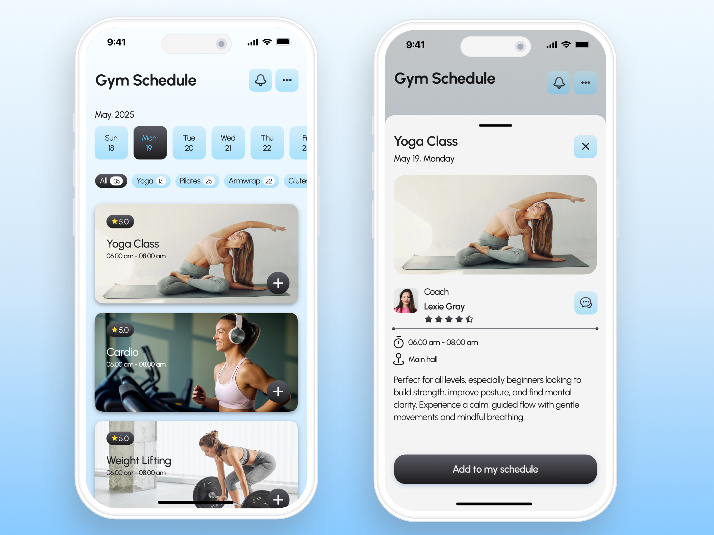Gym Schedule Manager figma fitness app fitness tracker gym app mobile app new schedule manager trending ui