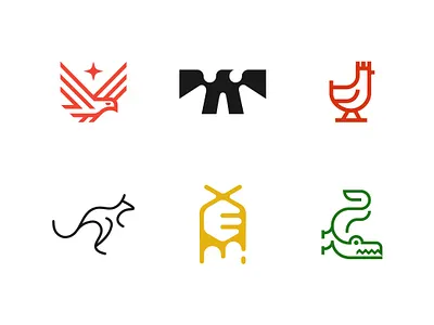 Dynamic Animal Logo Set 3.0 – Bold Forms & Symbolic Simplicity abstract animal bee bird bold brand identity branding chicken crocodile design eagle graphic design kangaroo logo design minimalist modern nature symbol visual identity wildlife