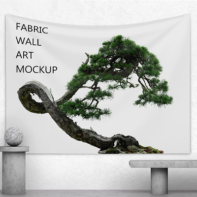Fabric Wall Art Mockup art fabric graphic design mockup tapestry wallart