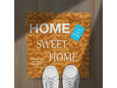 Fur Rug Mockup appapel carpet design fur mockup rug