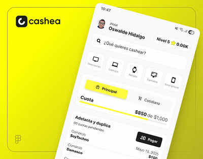 Cashea APP app design figma graphic design product product designer ui ux uxui