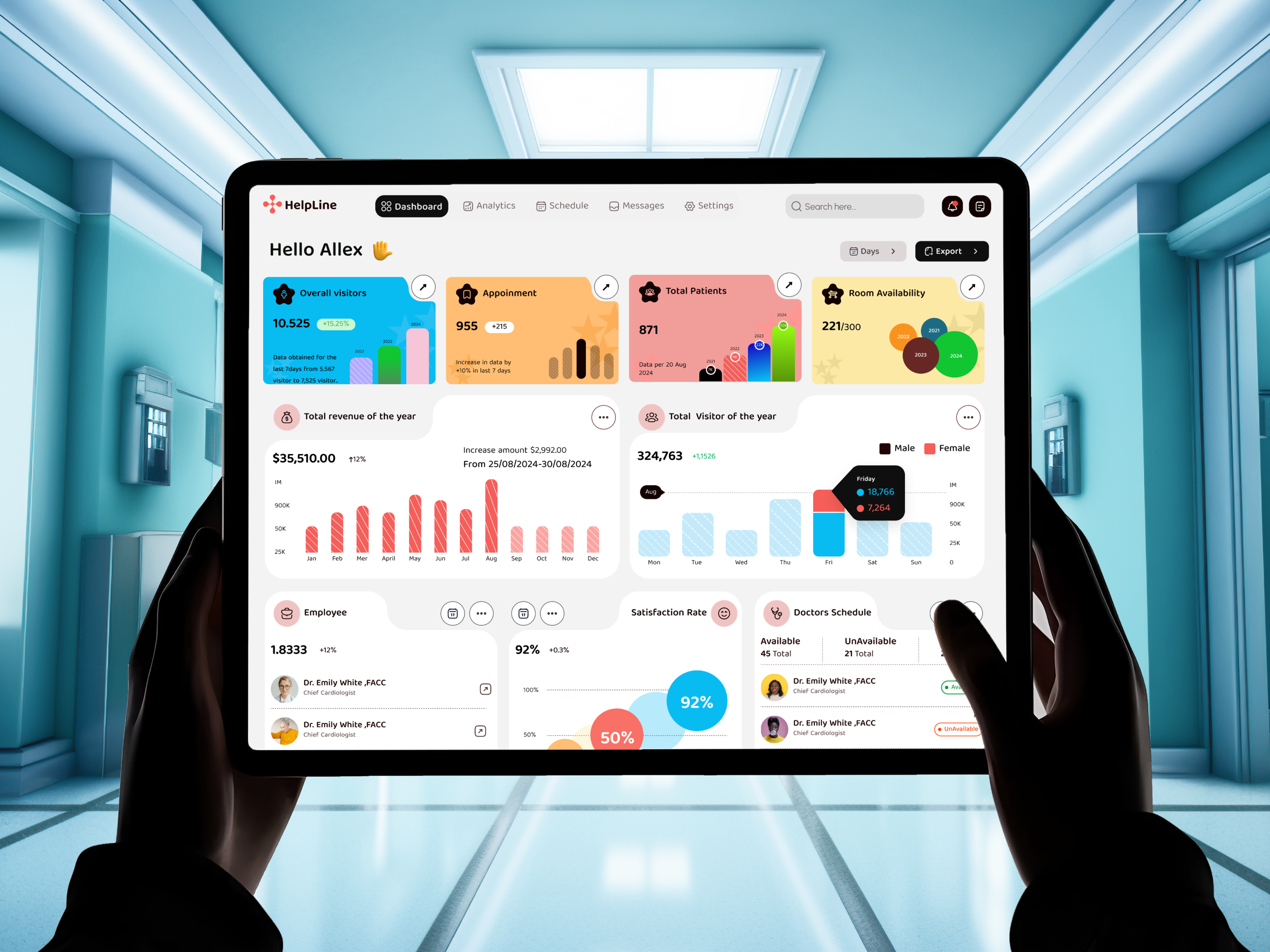 Hospital Management Product- HelpLine admin panel clinic dashbaord health dashaboard healthcare hospital management system labaratory management management ui medical service medical webapp medicament paitent pharmacy product design saas telemedicine user management