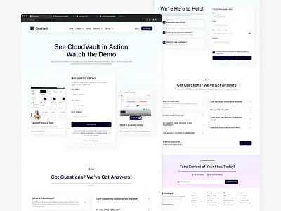 CloudVault - Cloud File Storage (Demo & Contact Us Page) blog page career page cloud backup cloud drive cloud storage contact us page customer stories page demo page faq page feature page file storage job vacancy page landing page onboarding page pricing page privacy policy page responsive design saas storage platform website