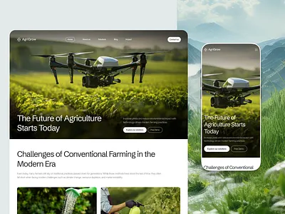 AgriGrow - Responsive Landing Page ai clean green landing page responsive ui uiux website