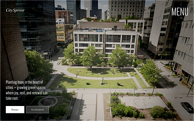 CitySprout 30 day challenge 30daychallenge 30daysofdesign hero image hero section nonprofit ui web design website