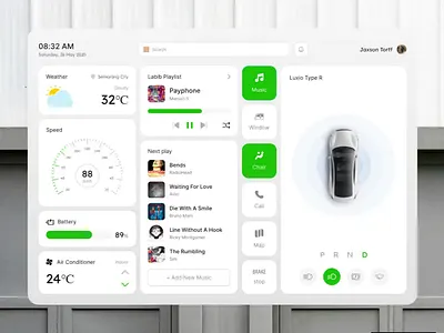 Car Dashboard animation bento bento design car car dashboard chart dashboard dashboard design dashboard ui minimal tesla ui ux widget