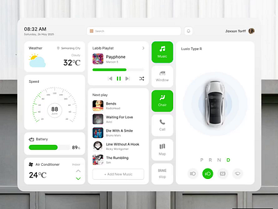 Car Dashboard animation bento bento design car car dashboard chart dashboard dashboard design dashboard ui minimal tesla ui ux widget