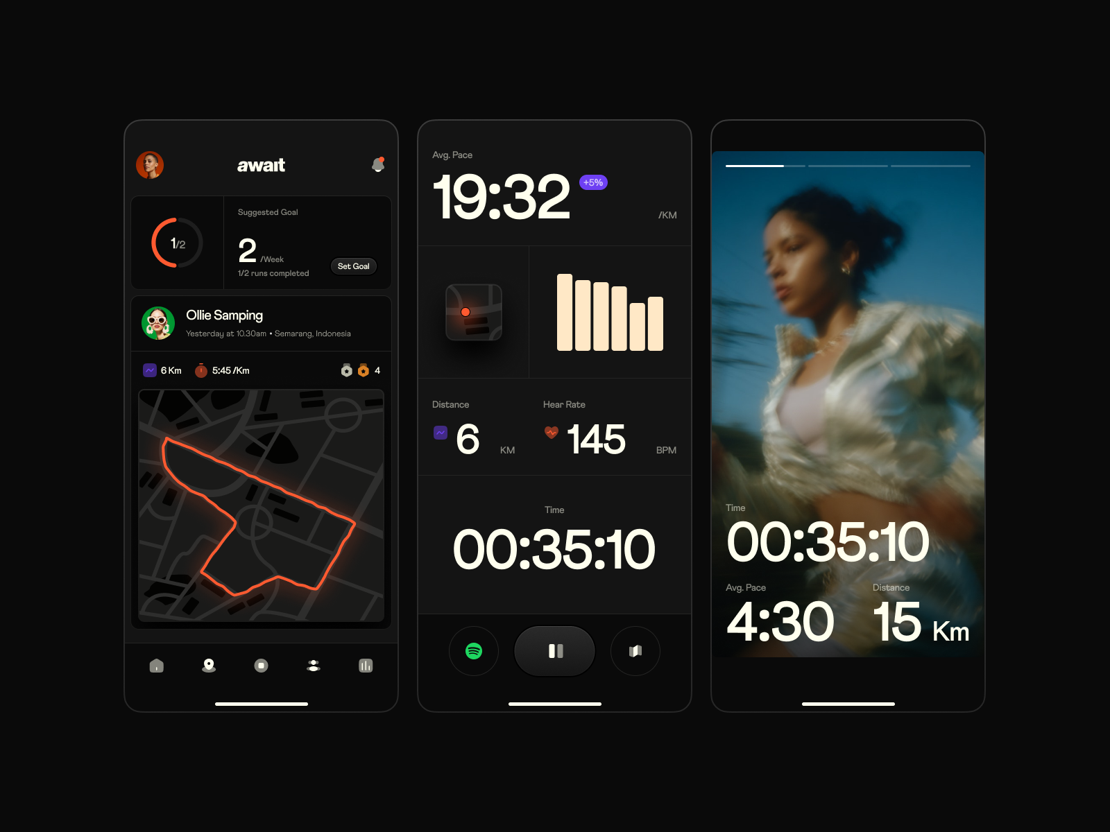 Example of Await - Fitness Tracking Social Mobile App