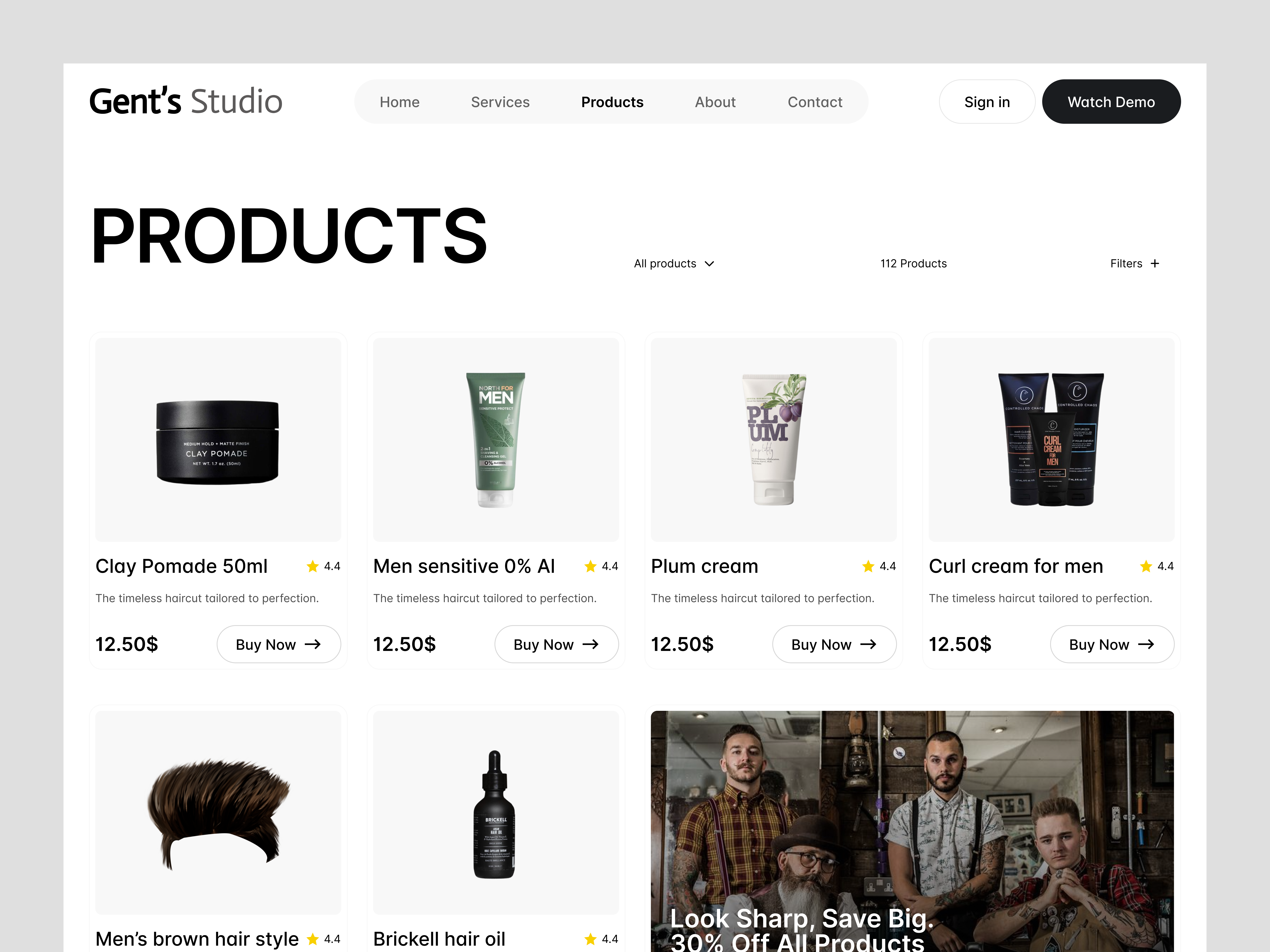 Category page - Men’s Grooming Website barber shop beauty products catalog page design e shop ecommerce ecommerce website ecommerce website design gents graphic design grooming hair mens care products products page shopify skin care ui design uiux web design