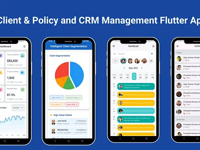 AI-Powered Client & Policy Management App | Flutter CRM Manageme flutter template flutter ui kit graphic design task automation ui ui kit
