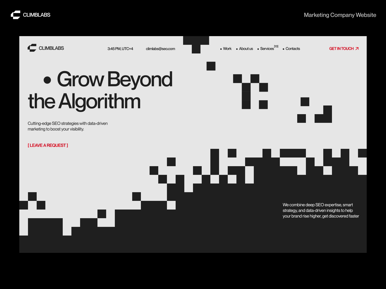 Example of CLIMBLAB - Web design for marketing company