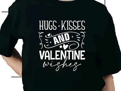 HUGS KISSES AND VALENTINE WISHES graphic design illustration illustrator logo t shirt typography vector