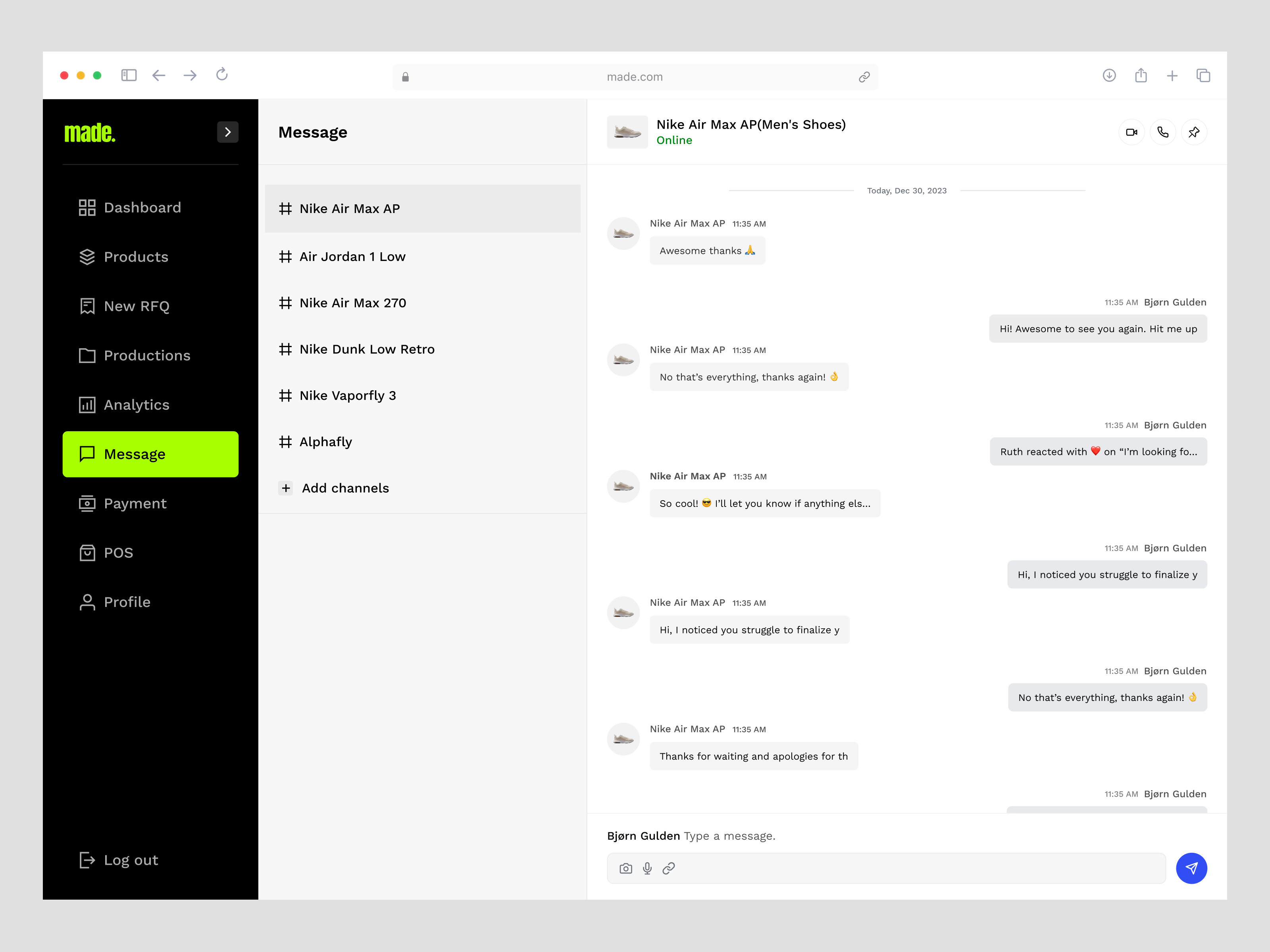 Example of Dashboard Design