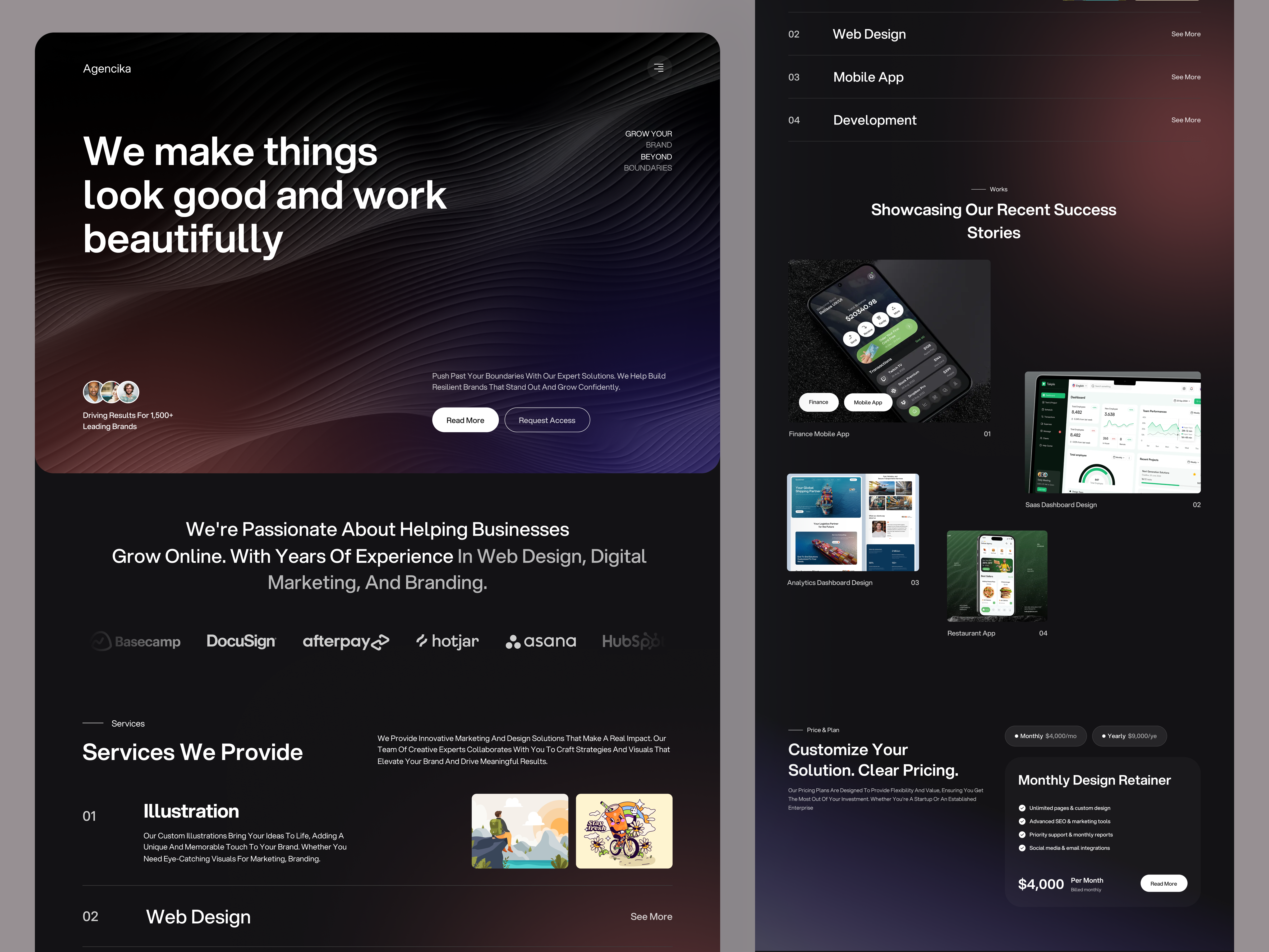 Digital Agency Website agency website b2b dark ui delisas delisas.com design agency development agency digital agency landing page saas saas agency ui ux web design webside design website