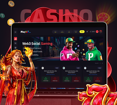 Web3 Social Gaming betting casino casino banner casino platform crypto game crypto online casino gambling gambling platform gaming online interface casino nft casino nft game ui ux casino web online casino