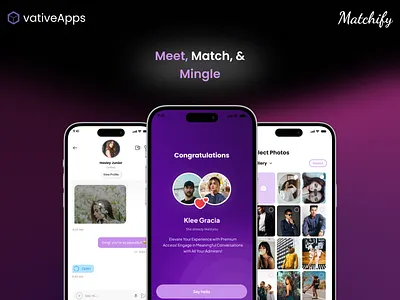 Matchify App | Dating App | Tinder App Clone app clone app design app ui clone app dating dating app dating app clone dating app ui figma graphic design mobile app clone mobile app design mobile app ui mobile ui tinder ui uiux ux