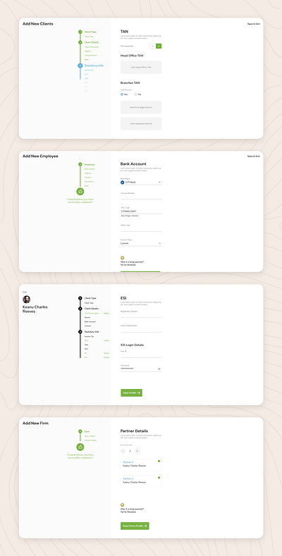 Client registration management for CA visual design