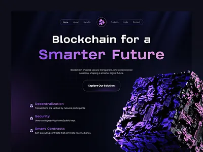 Blockchain Website ai app design blockchain blockchain website crypto website cryptocurrency data storage design figma figma design hero section design metaverse rifat ony ui ux website design