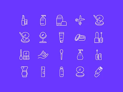 Cosmetics Icon Set barber icons beauty icons beauty product icons brush icon cosmetic icons grooming tools hair makeup tools hygiene icons illustration lipstick icon lotion icon makeup line icons minimal beauty icons mirror icon nail polish icon outline icons personal care icons salon essentials skincare vector