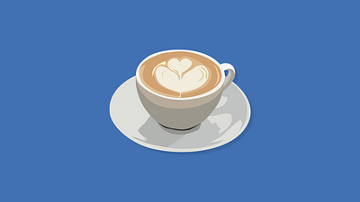 Coffee Illustration blue coffee cup graphic design illustration illustrator minimalistic