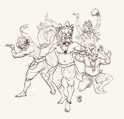 Mukha character design concept art digital art illustration