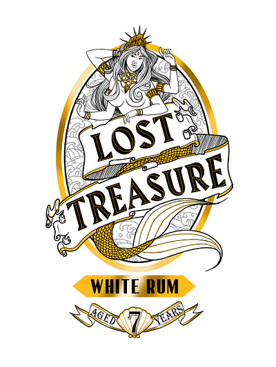 'Lost Treasure' Rum Label Design