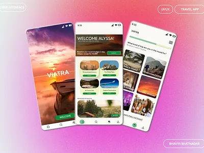 AI-Powered Travel Planning App — Viatra app design figma interface notion ui uiux user userexperience ux