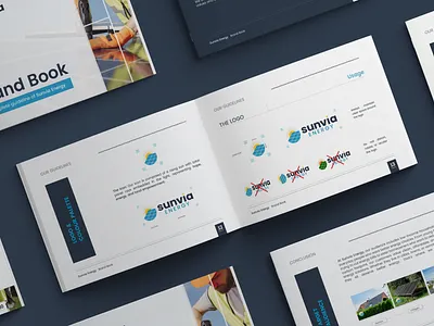 Brand Guidelines for Sunvia Energy adobe illustrator book cover brand guidelines branding company profile creative desinger design documentation graphic design logo mockup photoshop