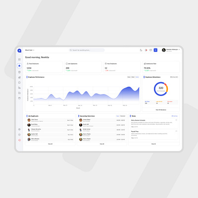 HRMS Dashboard - Admin dashboard hrms ui