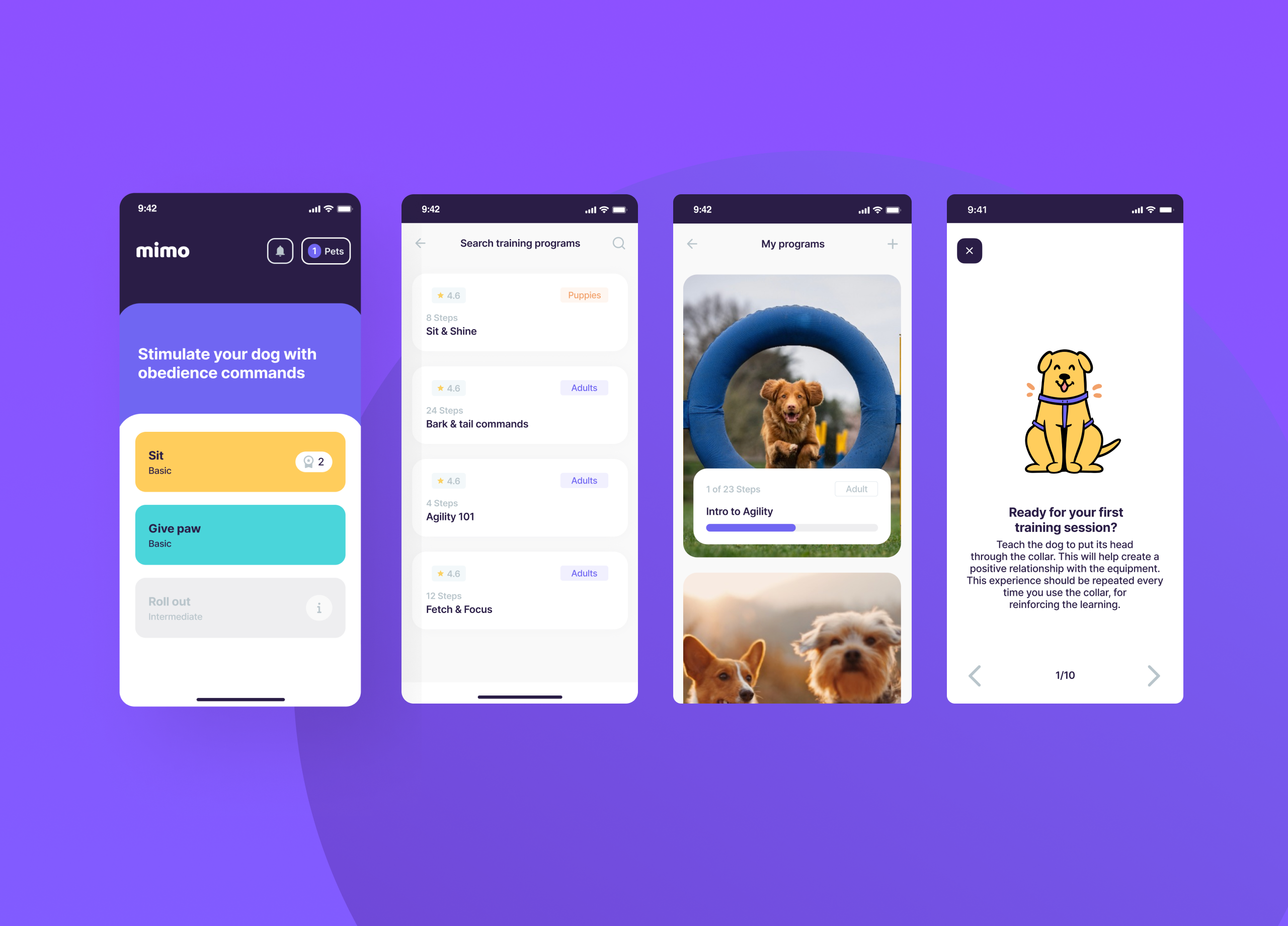 Example of Training Pet Programs • Mimo Pet App