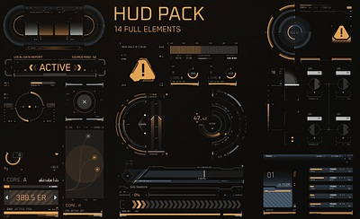 HUD Elements after effects fui graphic design gui hud interface kit motion graphics pack ui ux