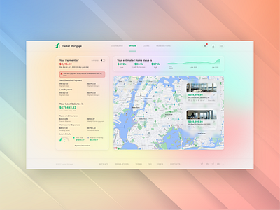 Mortgage & Loan Payoff Dashboard Template dashboard dashboard template financial gradient loan loans mortgage product design property react real estate saas template ui user panel ux web app web design web template web ui