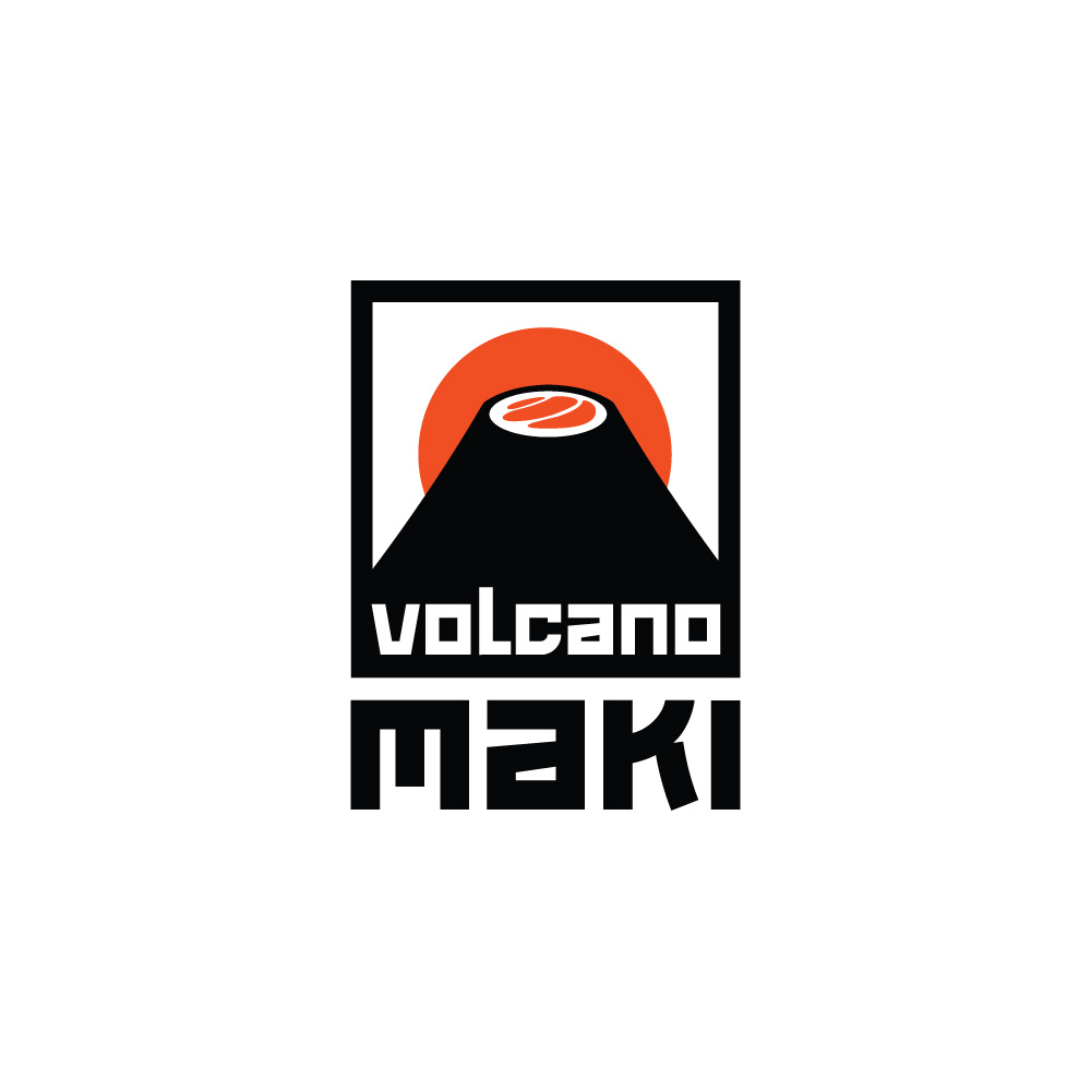 Volcano Maki Logo Reveal animation banner brand design brand identity branding design dribble food graphic design identity design illustration japan logo logo design logotype mark sushi symbol vector visual identity