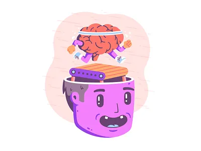 Brain bloom 6 athletics brain character development head illustration improvement personal run running sport thierry fousse train treadmill wellbeing